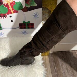 Women's Dress Boot, Blue Crush Brown Suede Style Knee High Boots Size 8